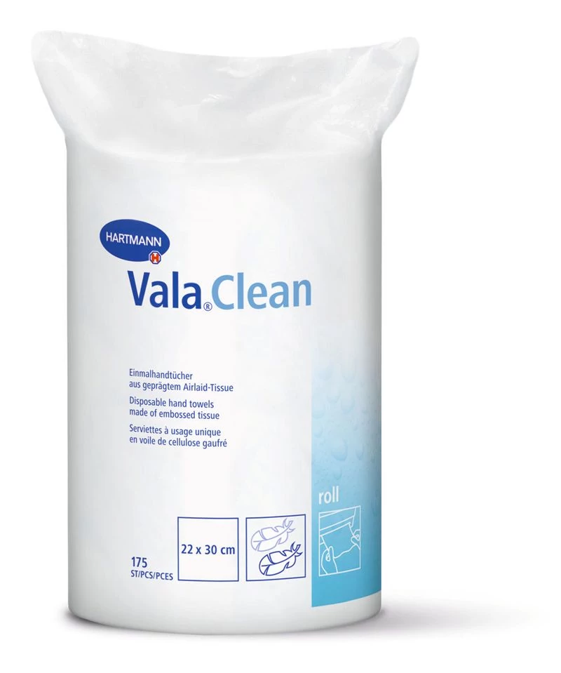 Törlőkendő Vala Clean tekercs, eldobható, 22x30 cm, csomag 175 db