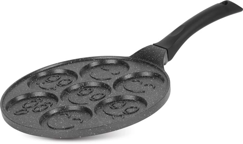 Serpenyő MagicHome, indukciós, 27 cm, palacsinta és tükörtojás, smiley-kkal, 7 darabhoz