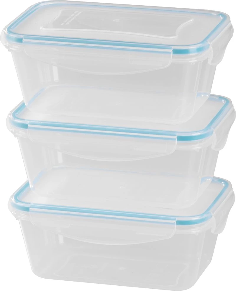 Ételhordó MagicHome Lunchbox szett YH376, téglalap alakú, 3 db, 1000 ml, 189x131x77 mm