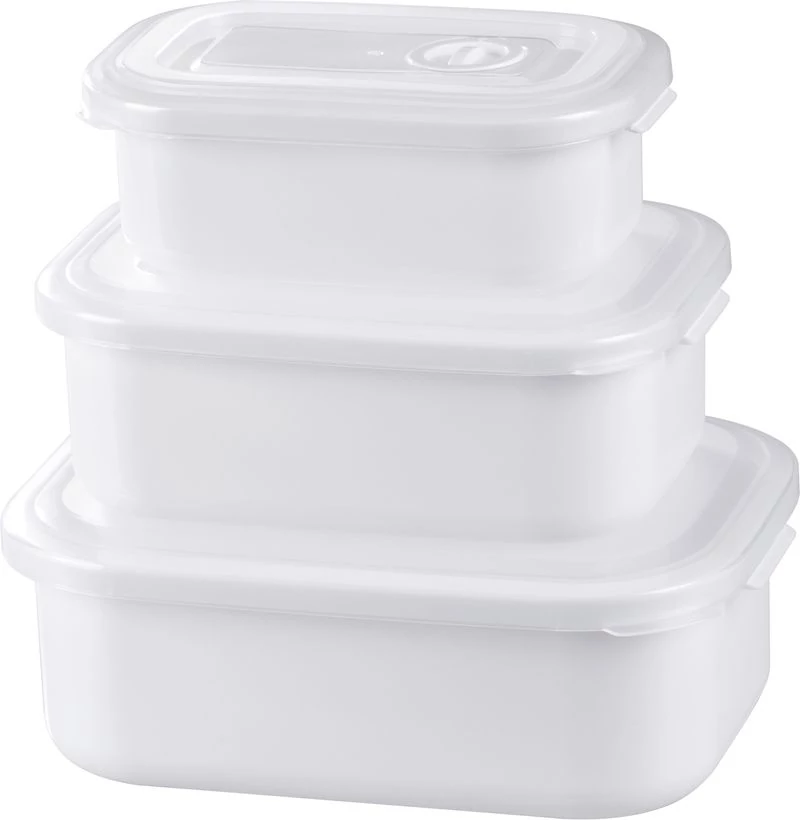 Ételhordó MagicHome Lunchbox szett MB41, 3 db, 700/1300/2100 ml, téglalap alakú, nyitható fedél