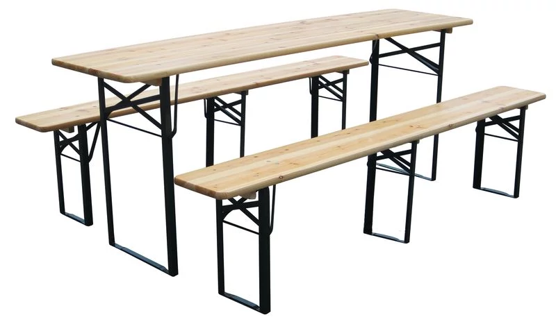 Sörpad készlet DORTMUND Max, asztal 220x70x75 cm, 2x pad 220x25x47 cm, fa 27 mm