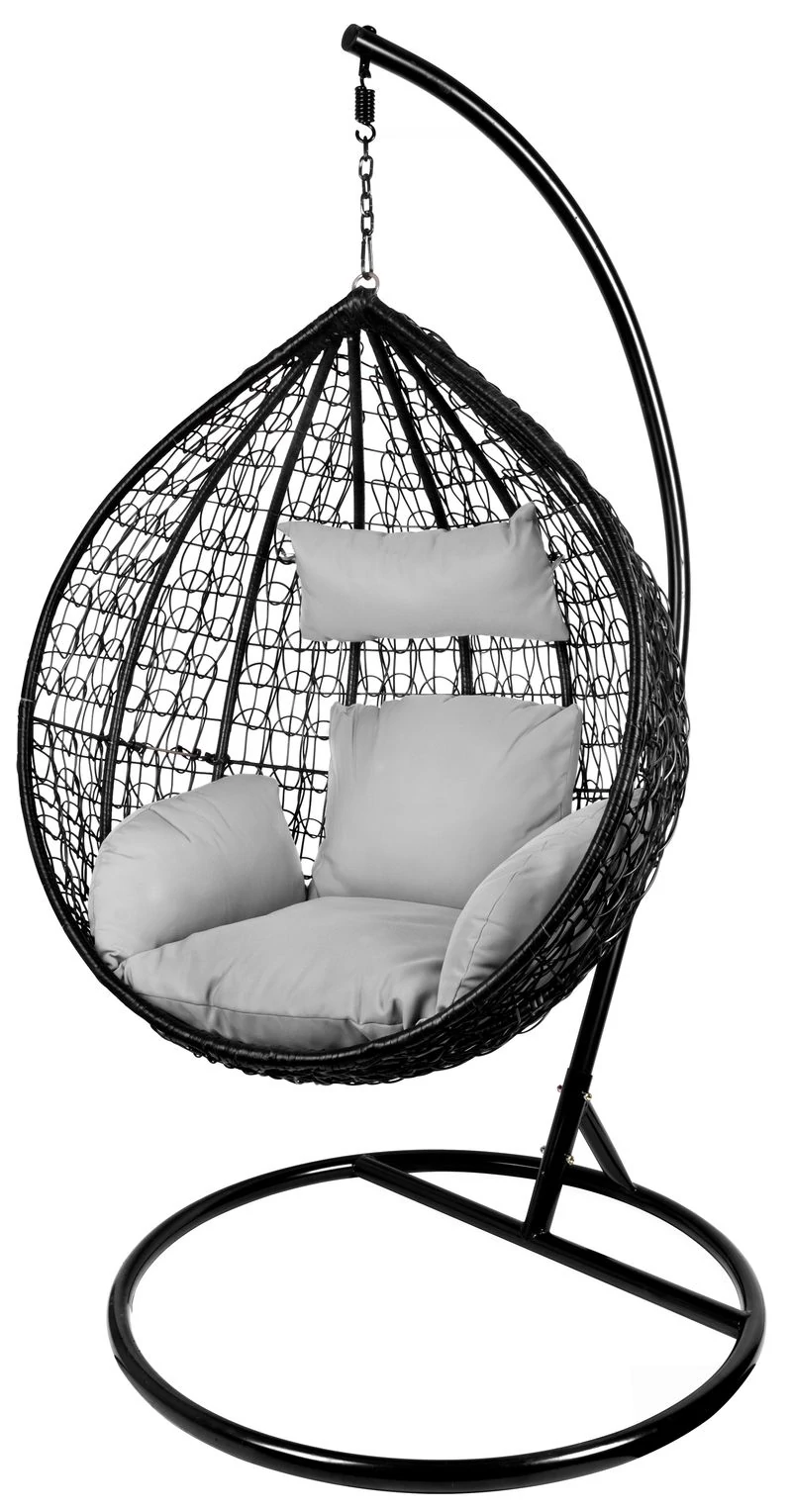 Fotel BORNEO, max. 150 kg, PE rattan, hintázó, kerti, párnával és ülőpárnával