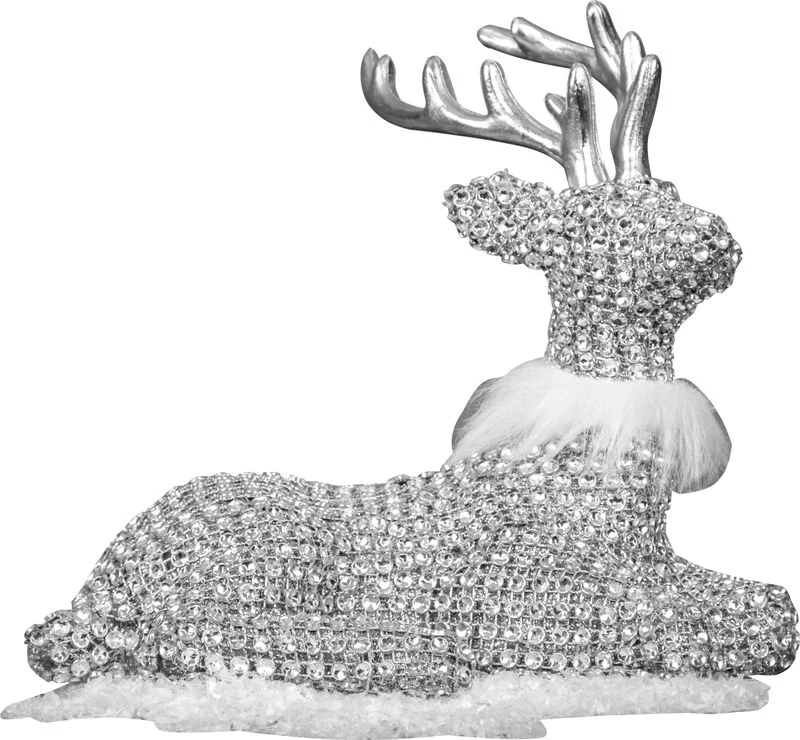 Dekoráció MagicHome Karácsony, rénszarvas ülő, 19x17 cm