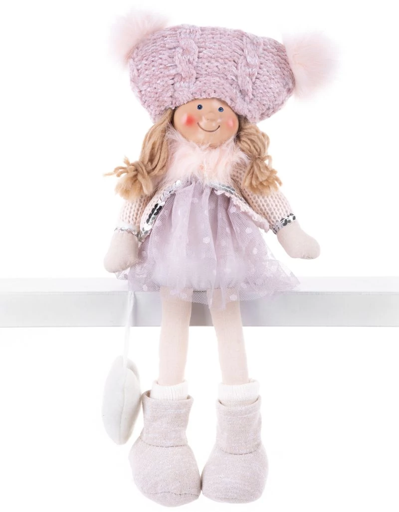 Dekoráció MagicHome Karácsony, gyerekek, rózsaszín, ülő, 22 cm