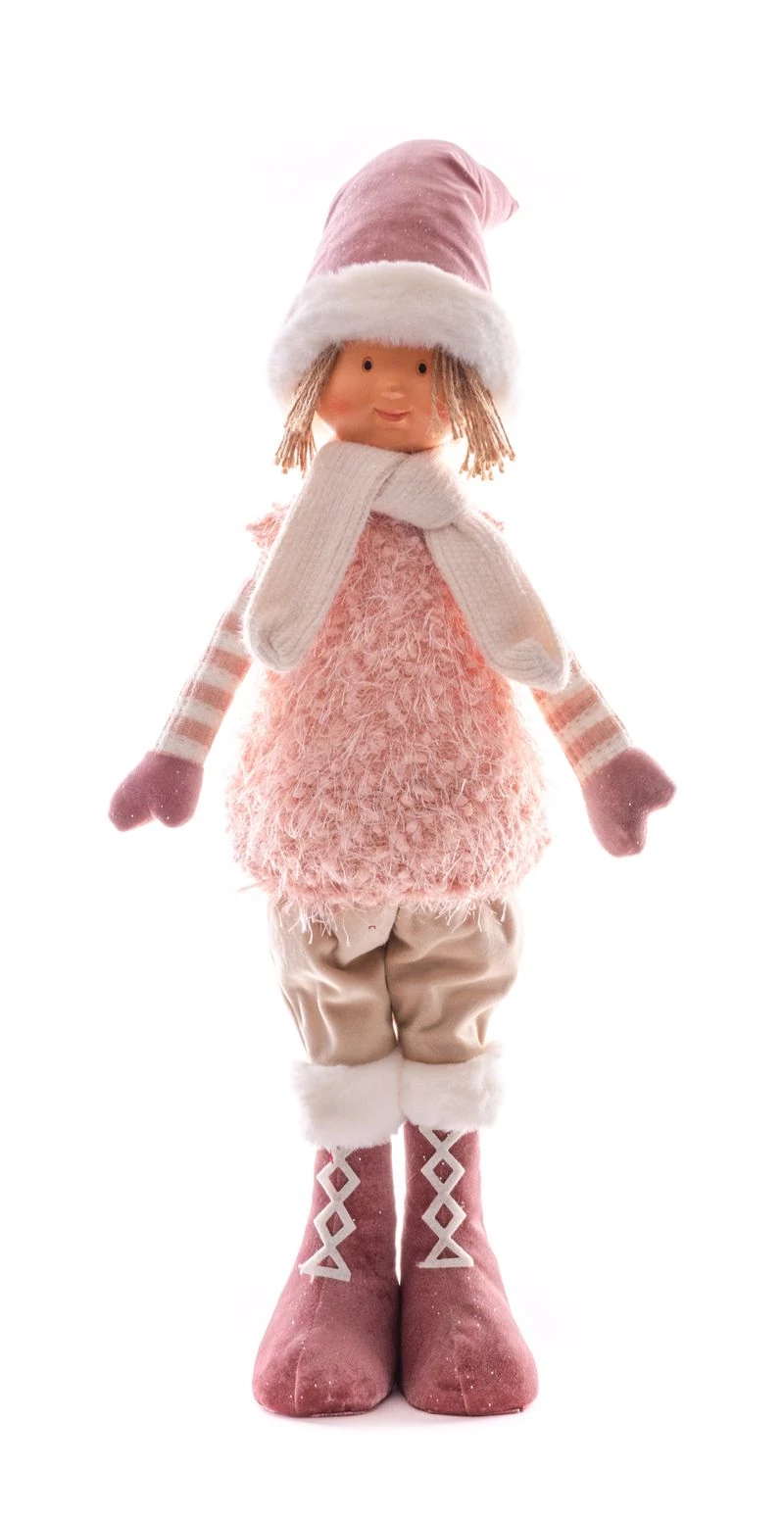 Dekoráció MagicHome Karácsony, fiú, rózsaszín, 75 cm