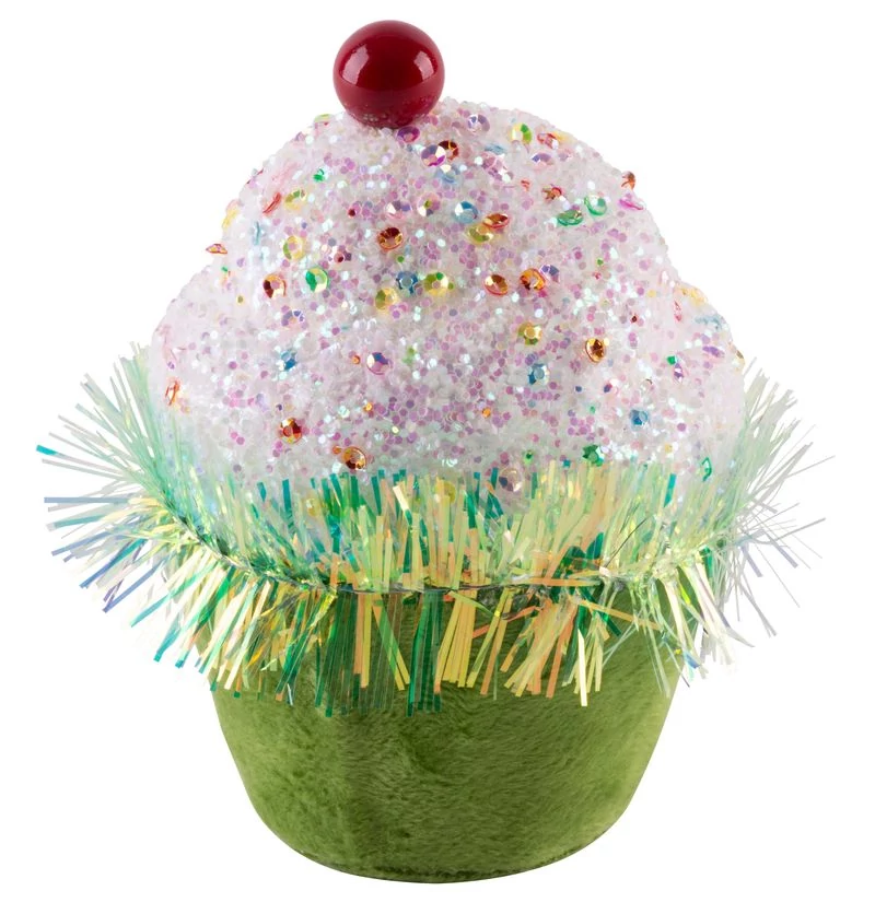 Dekoráció MagicHome Karácsony Candy Line, muffin, zöld, függő, 7x7x11 cm