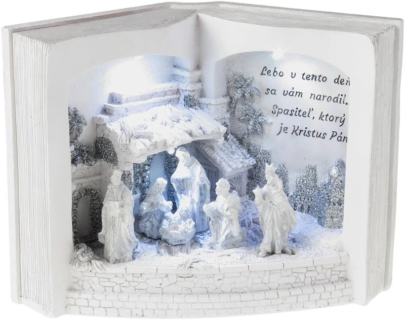 Dekoráció MagicHome Karácsony, Betlehem könyvben, 3 LED, 3xAA, beltéri, 27,50x12x19 cm