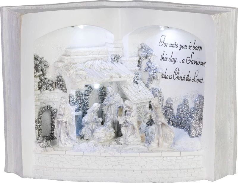 Dekoráció MagicHome Karácsony, Betlehem könyvben, 3 LED, 3xAA, beltéri, 27,50x12x19 cm