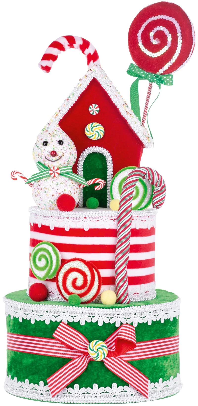 Dekoráció MagicHome Karácsony, Candy Line torta, 27x57 cm