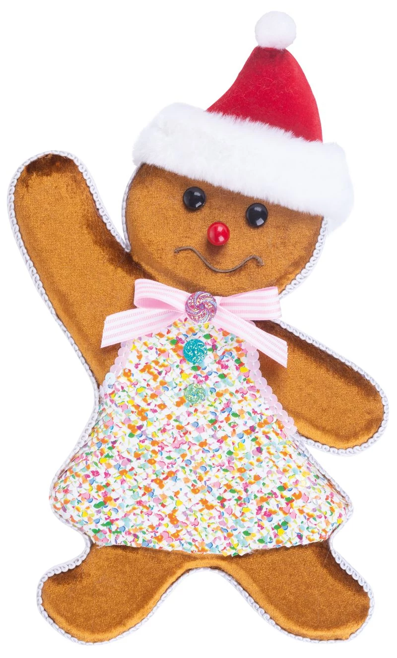 Dekoráció MagicHome Karácsony, Candy Line mézeskalács emberke, 19x3x32 cm
