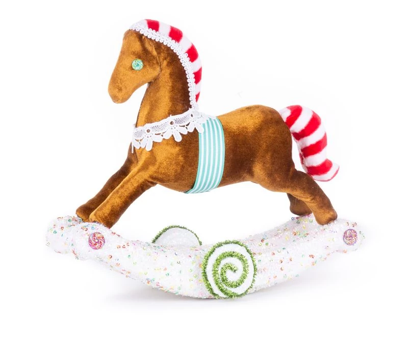 Dekoráció MagicHome Karácsony, Candy Line mézeskalács hintaló, 30x12x26 cm
