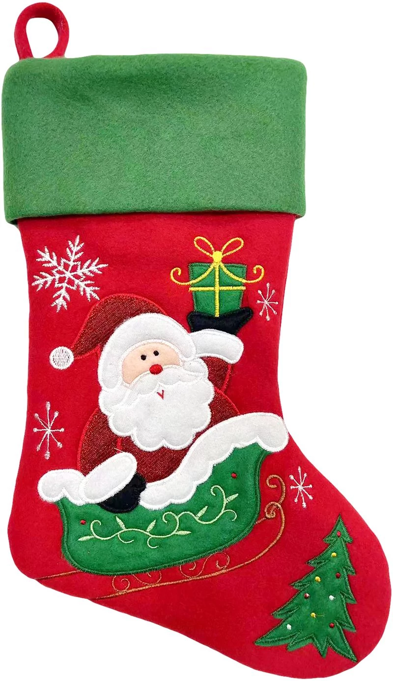 Dekoráció MagicHome Karácsony, zokni Mikulással, 41 cm