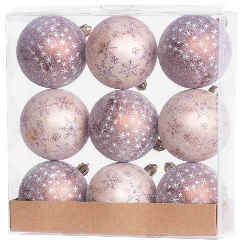 Gömbök MagicHome Karácsony, 9 db, bronz, matt, dekorációval, karácsonyfára, 6 cm