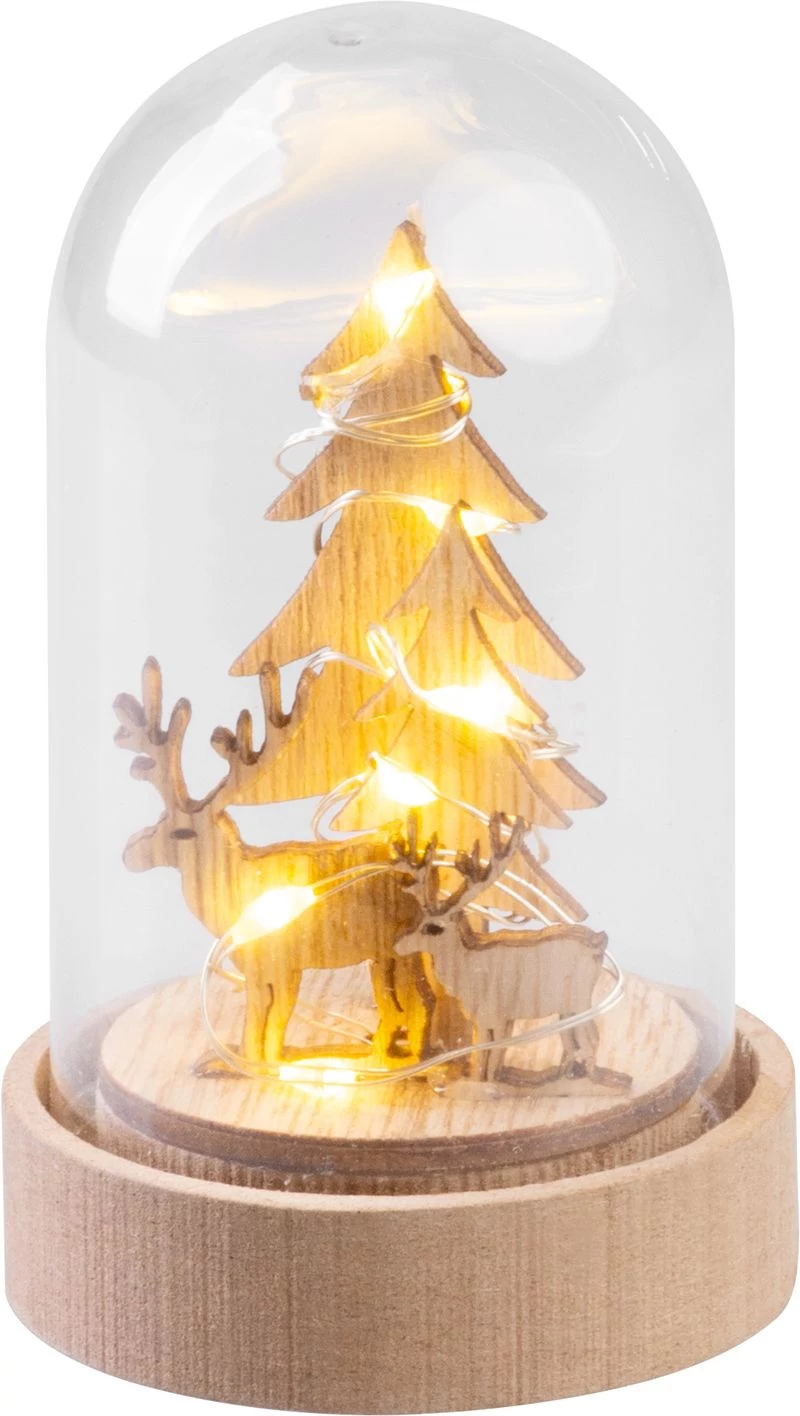 Dekoráció MagicHome Karácsony, fenyőfa kupolában, LED, meleg fehér, beltéri, 5,5x9 cm