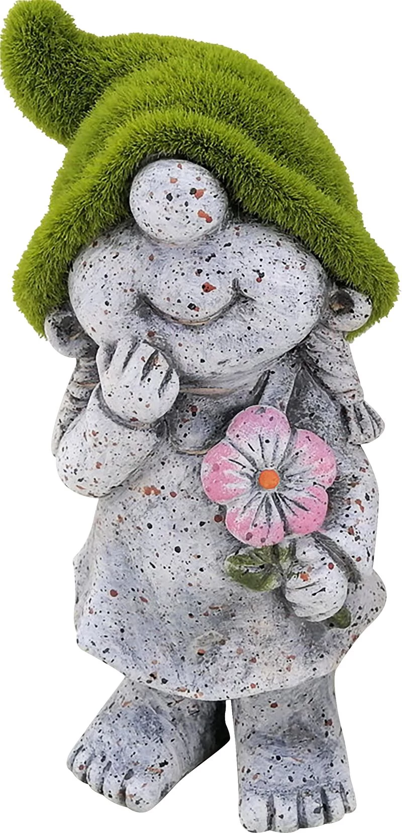 Dekoráció MagicHome, Lány zöld kalappal, kerámia, 9,5x6,5x17,8 cm