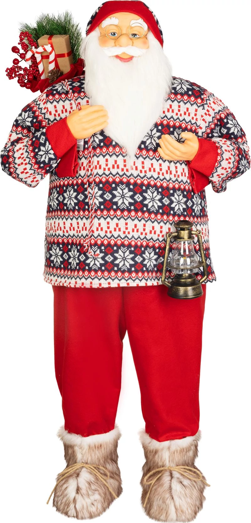 Dekoráció MagicHome Karácsony, Mikulás, pulóverrel, 120 cm